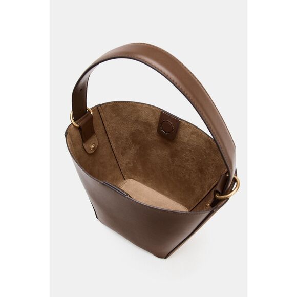 ZARA Brown Faux Leather Combination Bucket Bag - Picture 11 of 12